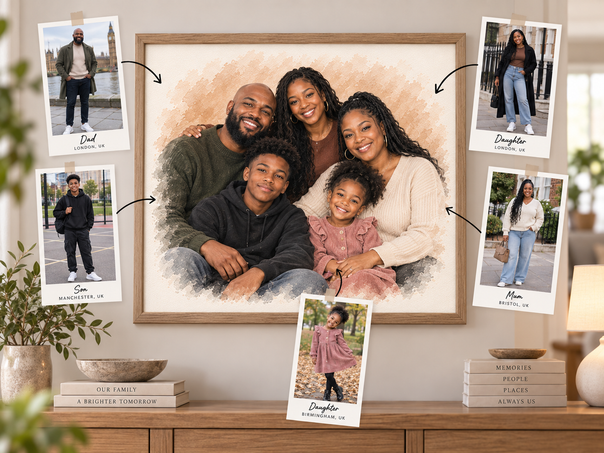 Custom family portrait transformation example