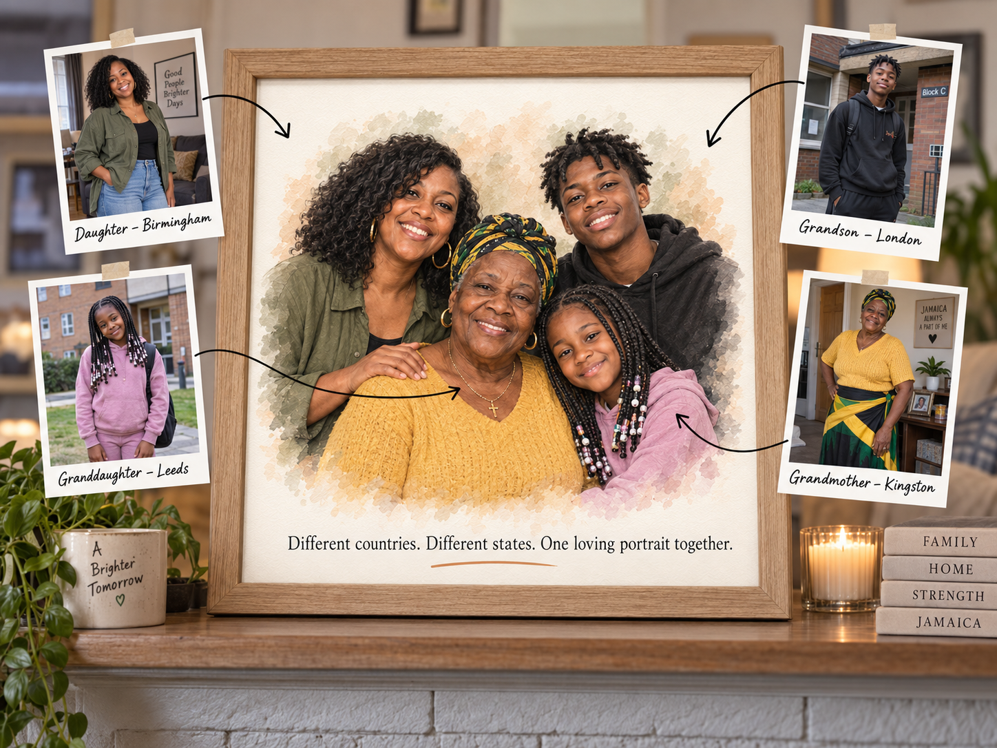 Custom family portrait transformation example