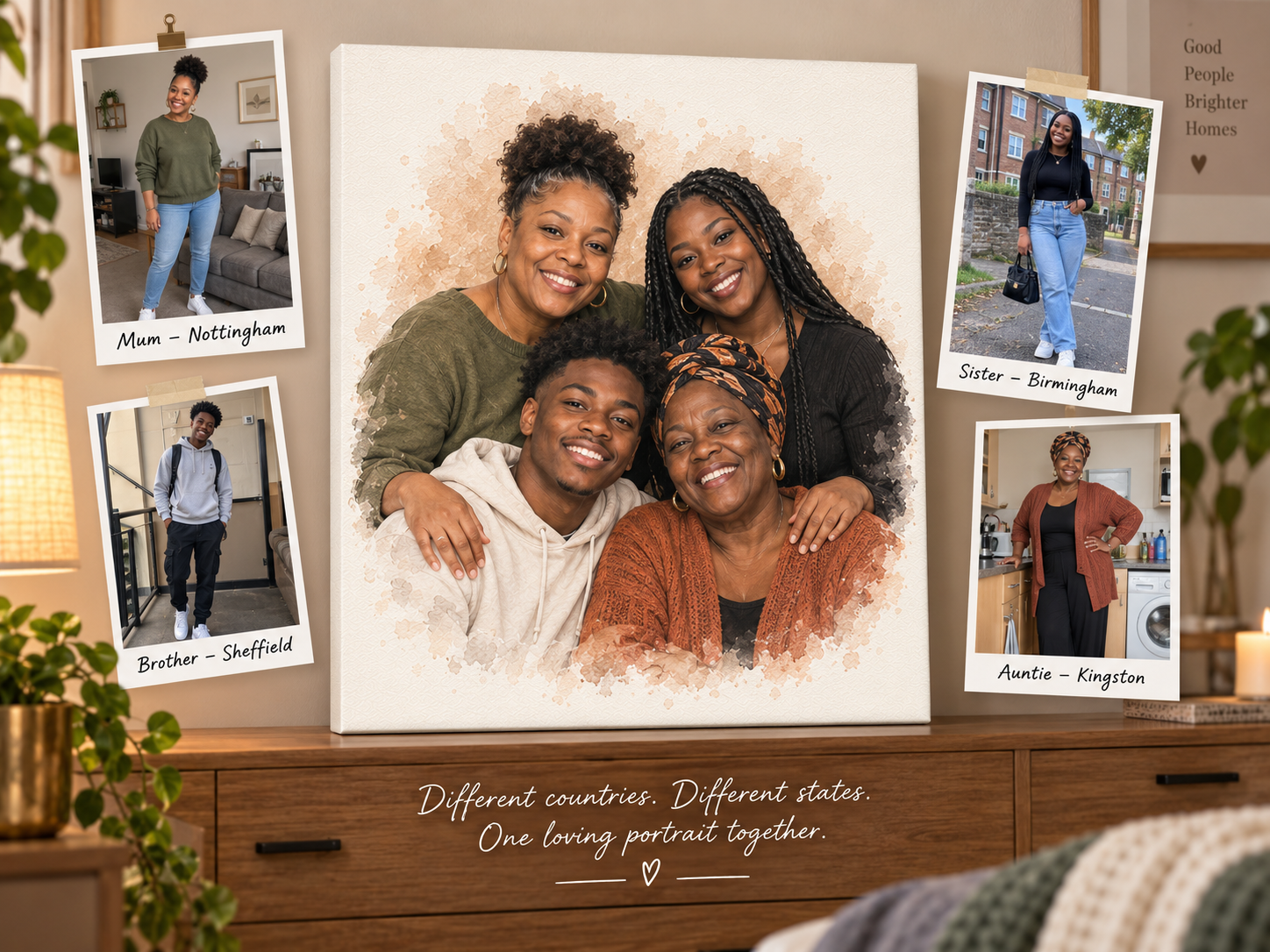 Custom family portrait transformation example
